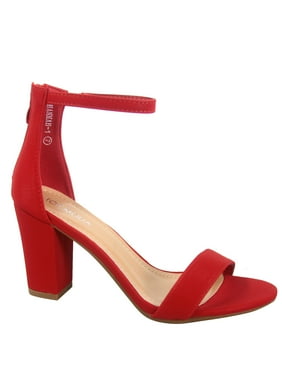 Regular Party Thick Sandals N.Y.L.A Womens Platform with High Heels Open Toe Sandals Color : Red, Size : 36